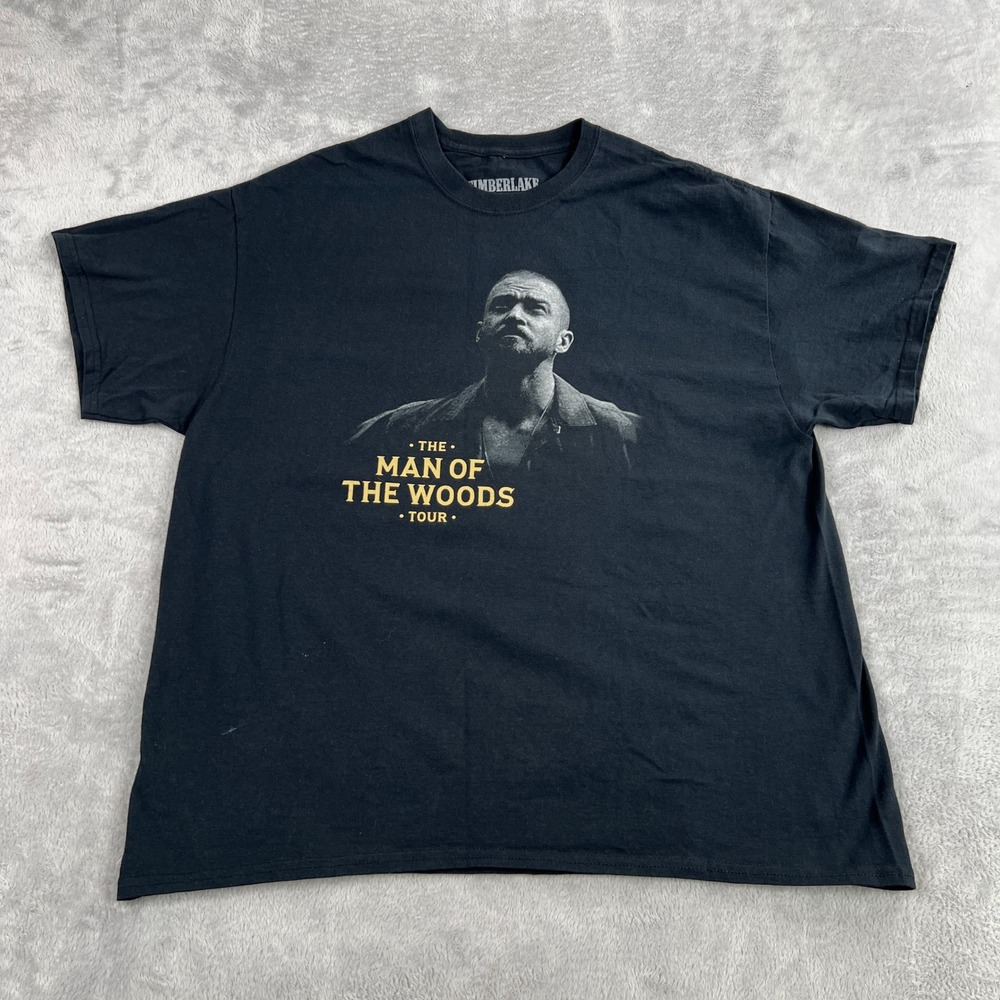 Justin Timberlake Man of the Woods Tour T-Shirt XL Black Men Concert Graphic Tee